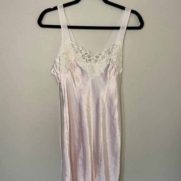 Vintage Linea Donatella pink Bridal Embroidered Pearl Robe Chemise Slip Set - Picture 7 of 14